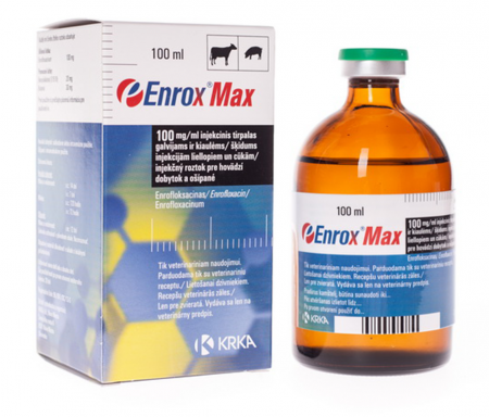 ENROX MAX 100 mg/ml, injekcinis tirpalas galvijams ir kiaulėms
